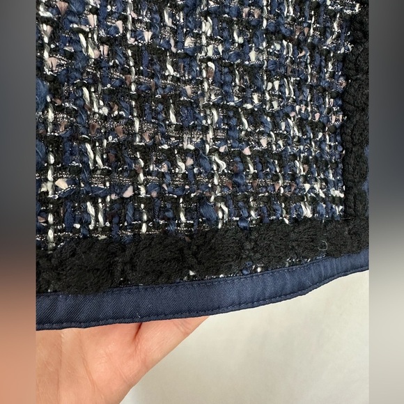 Tory Burch Annabelle Navy Tweed Skirt Size 8 - Picture 6 of 15